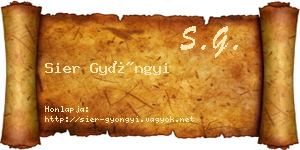 Sier Gyöngyi névjegykártya